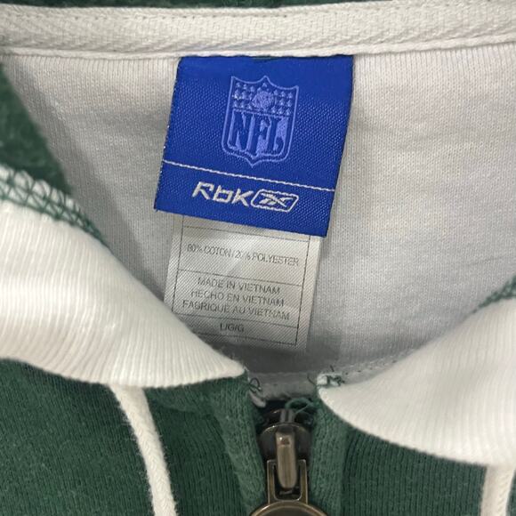 Vintage NFL Reebok New York Jets Full Zip Sewn Letters Hoodie Jacket ~ Men's LG - Picture 5 of 6